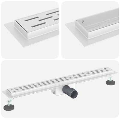 Vidaxx Duschrinne mit Liniendesign Silber 70 cm Edelstahl 304