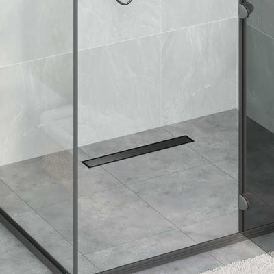 Vidaxx Duschrinne 2-in-1 mit 360° Siphon Schwarz 50 cm