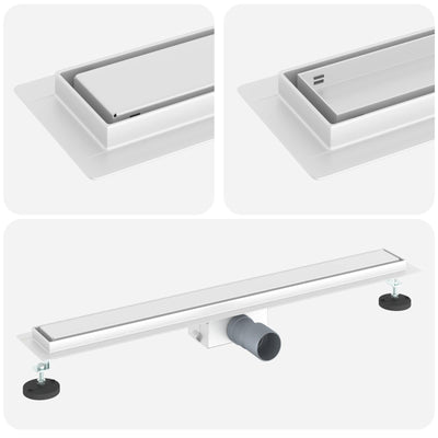 Vidaxx 2 in 1 Duschrinne Silber 70 cm Edelstahl 304