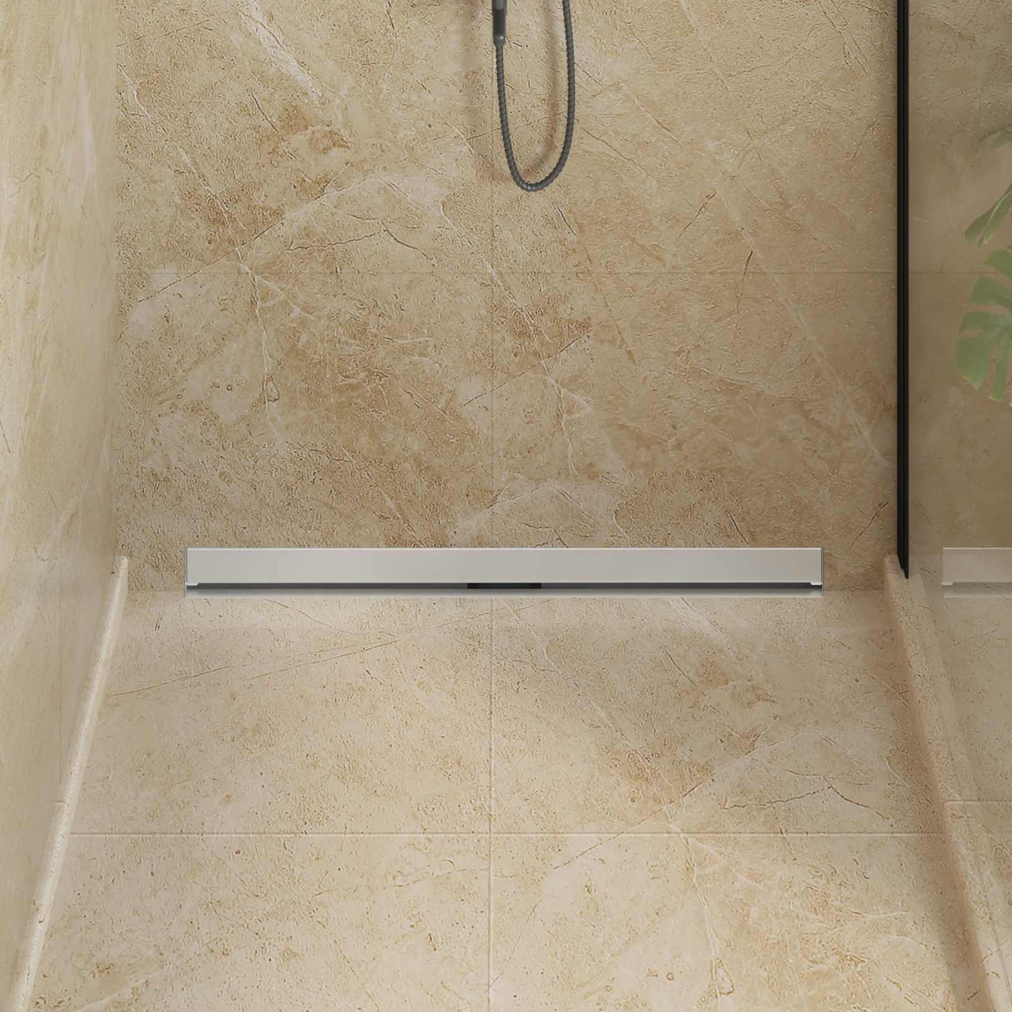 VidaXL Wandduschablauf Silber 90 cm Edelstahl 304