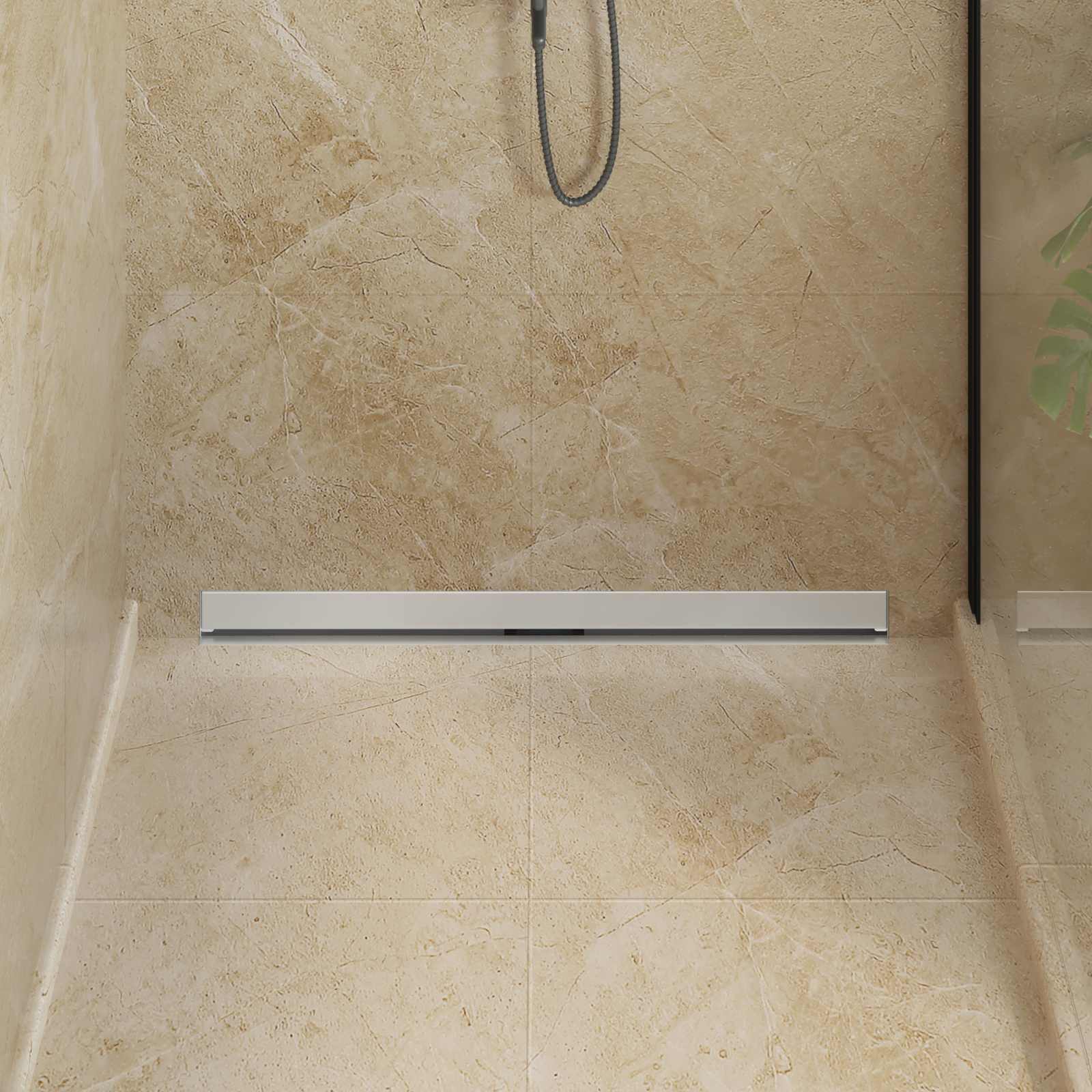 VidaXL Wandduschablauf Silber 90 cm Edelstahl 304