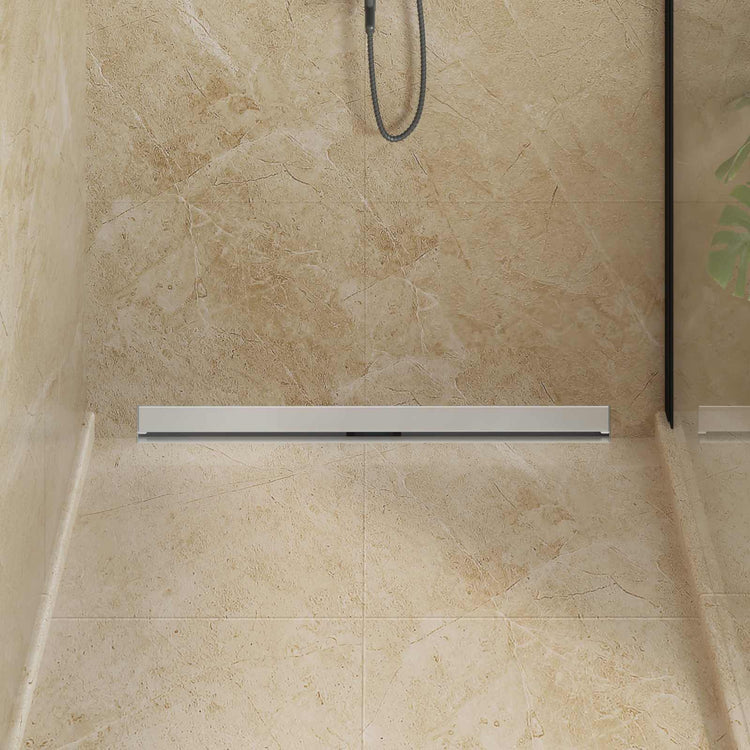 VidaXL Wandduschablauf Silber 90 cm Edelstahl 304