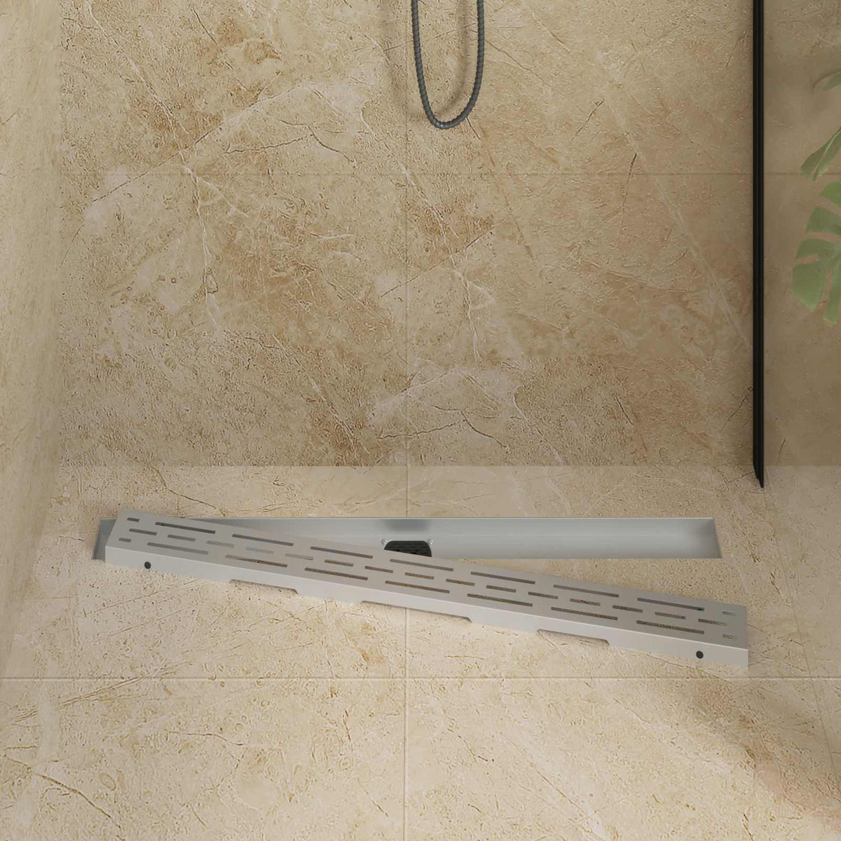Vidaxx Duschrinne Glasabdeckung mit 360° Siphon Silber 90 cm