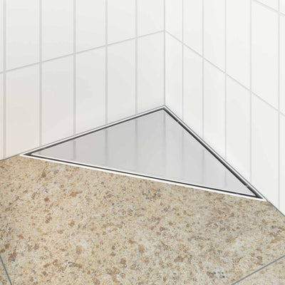 VidaXL 2 in 1 Dreieck-Duschrinne Silber 32 x 32 x 7,5 cm