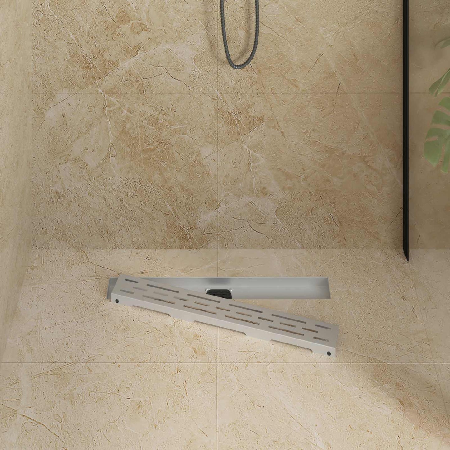 Vidaxx Duschrinne Glasabdeckung mit 360° Siphon Silber 60 cm