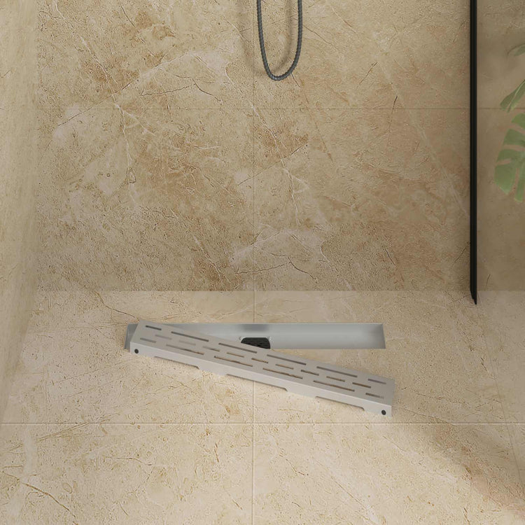 Vidaxx Duschrinne Glasabdeckung mit 360° Siphon Silber 60 cm