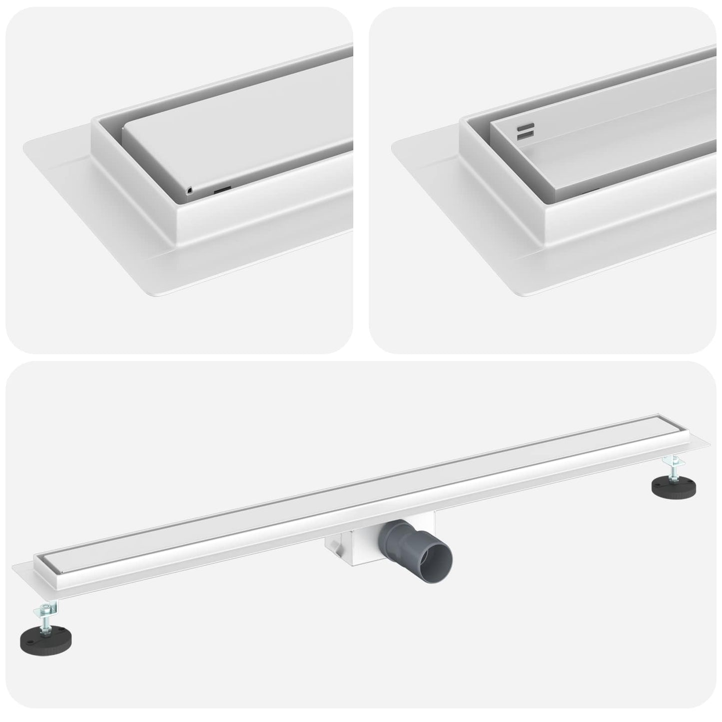 Vidaxx 2 in 1 Duschablauf Silber 100 cm Edelstahl 304