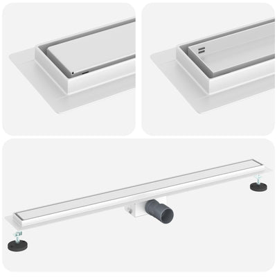 Vidaxx 2 in 1 Duschablauf Silber 100 cm Edelstahl 304