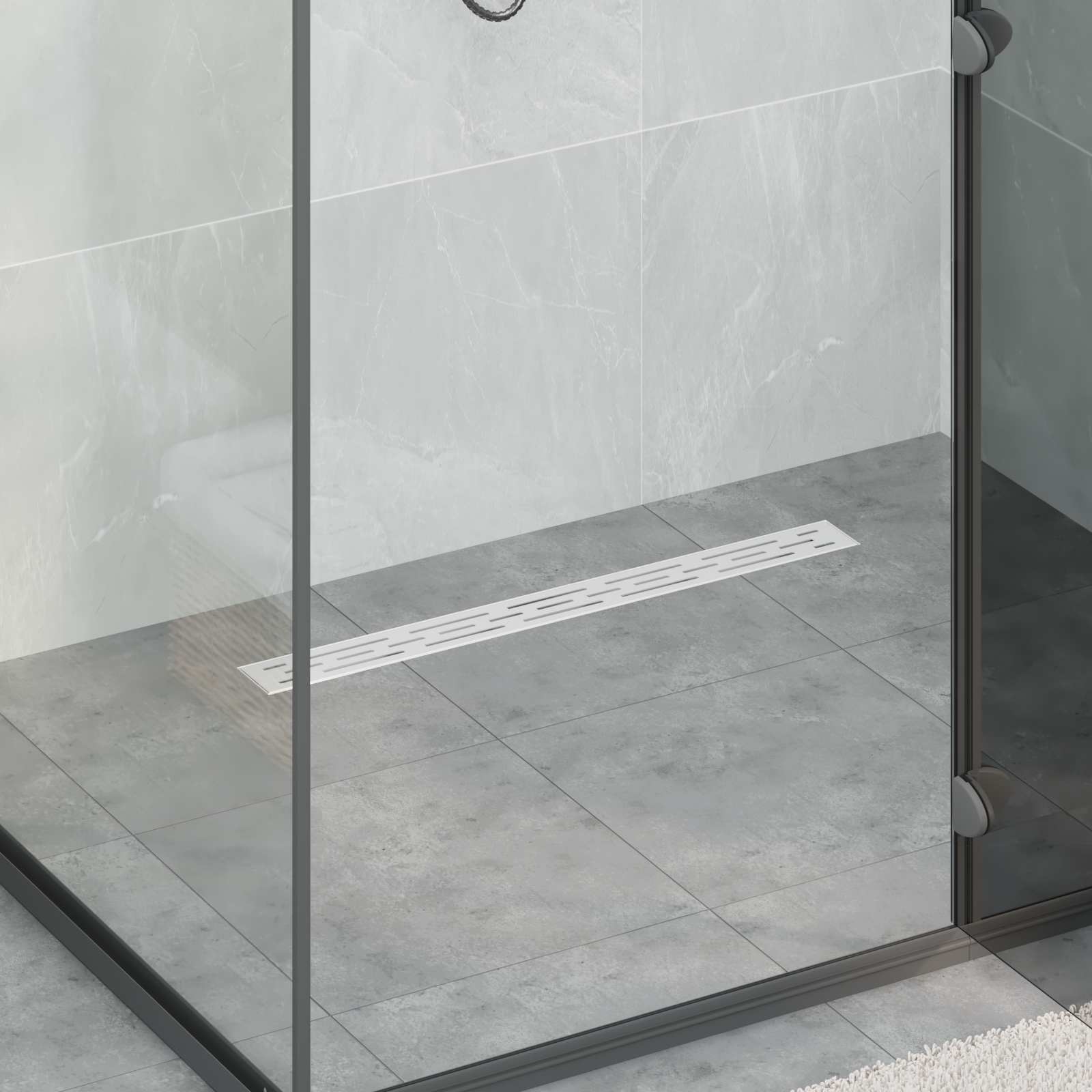 Vidaxx Duschrinne Glasabdeckung mit 360° Siphon Silber 70 cm