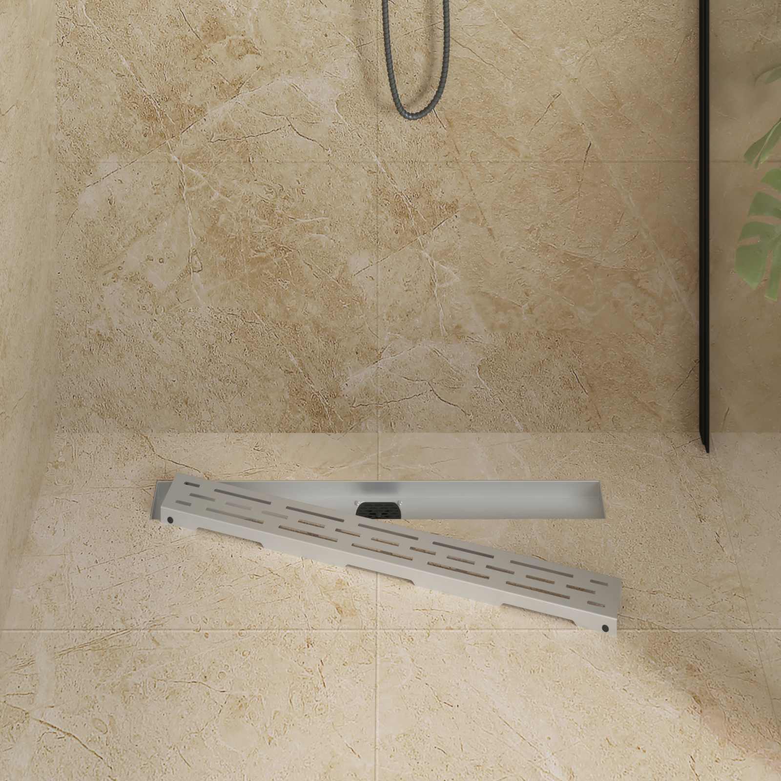 Vidaxx Duschrinne Glasabdeckung mit 360° Siphon Silber 70 cm