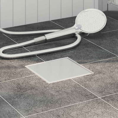 Vidaxx 2 in 1 Duschrinne Silber 15 x 15 cm Edelstahl 304