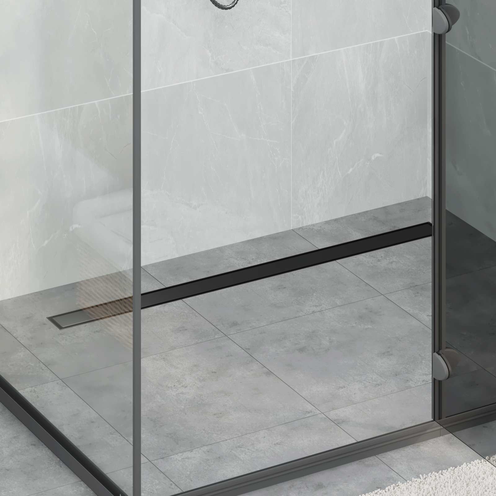Vidaxx Duschrinne 2-in-1 mit 360° Siphon Schwarz 100 cm