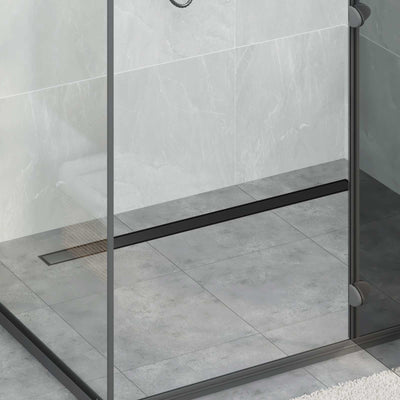Vidaxx Duschrinne 2-in-1 mit 360° Siphon Schwarz 100 cm