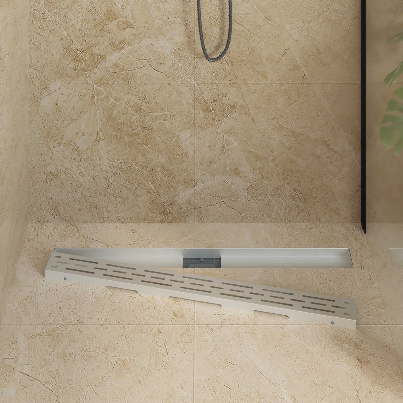 Vidaxx Duschrinne mit Liniendesign Silber 100 cm Edelstahl 304