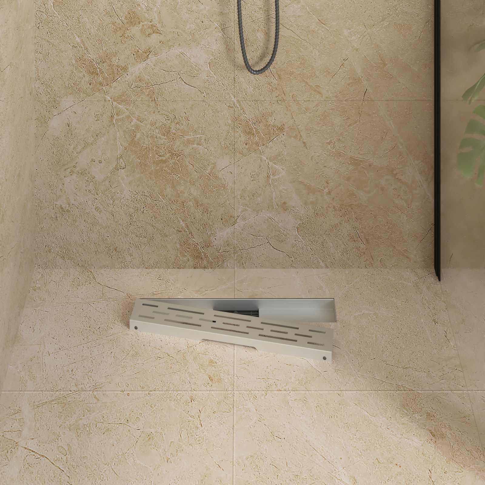 Vidaxx Duschrinne mit Liniendesign Silber 60 cm Edelstahl 304