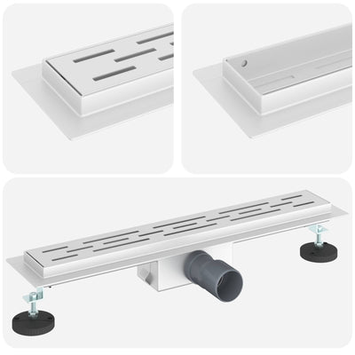 Vidaxx Duschrinne mit Liniendesign Silber 60 cm Edelstahl 304