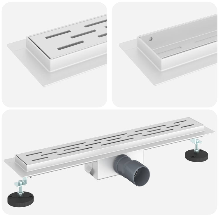 Vidaxx Duschrinne mit Liniendesign Silber 60 cm Edelstahl 304