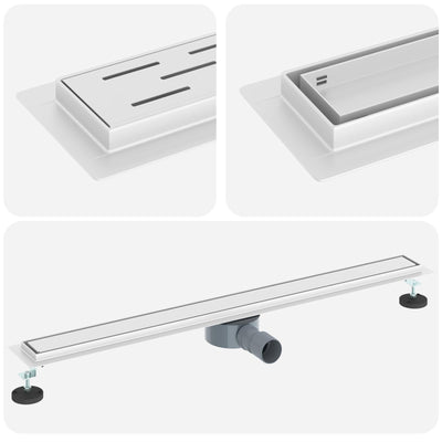 Vidaxx Duschrinne 2-in-1 mit 360° Siphon Silber 90 cm
