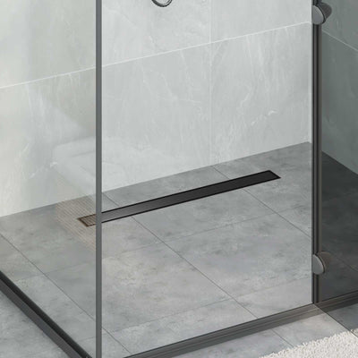 Vidaxx Duschrinne 2-in-1 mit 360° Siphon Schwarz 70 cm