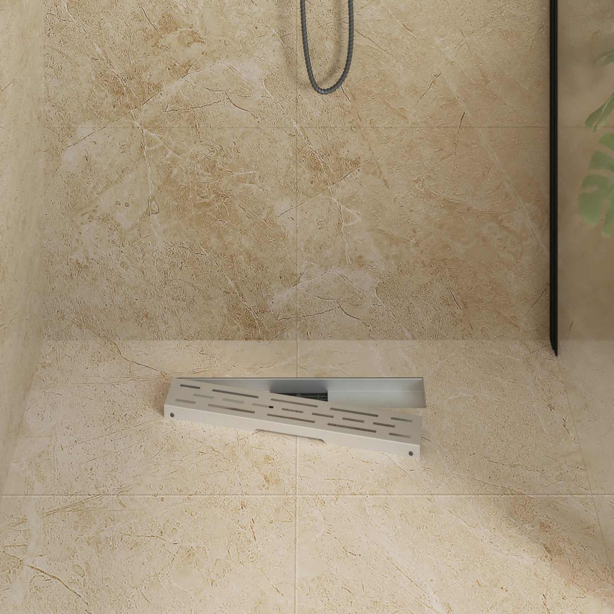 Vidaxx Duschrinne mit Liniendesign Silber 50 cm Edelstahl 304
