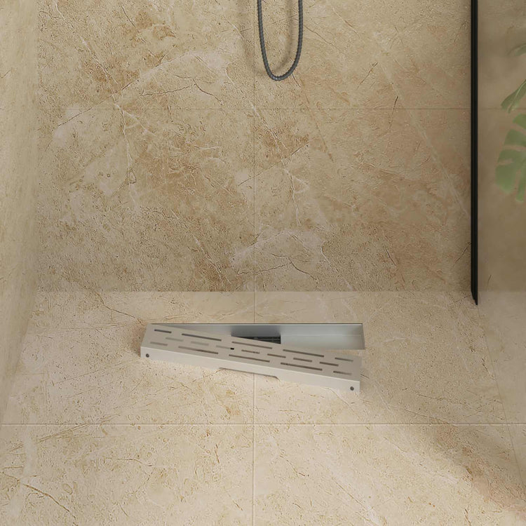 Vidaxx Duschrinne mit Liniendesign Silber 50 cm Edelstahl 304