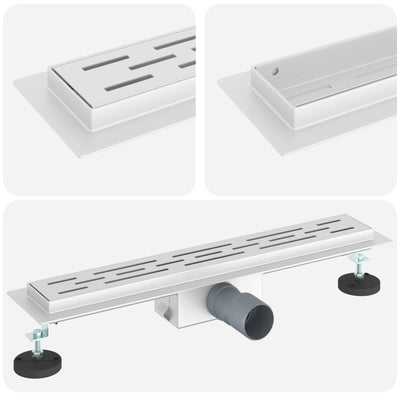 Vidaxx Duschrinne mit Liniendesign Silber 50 cm Edelstahl 304