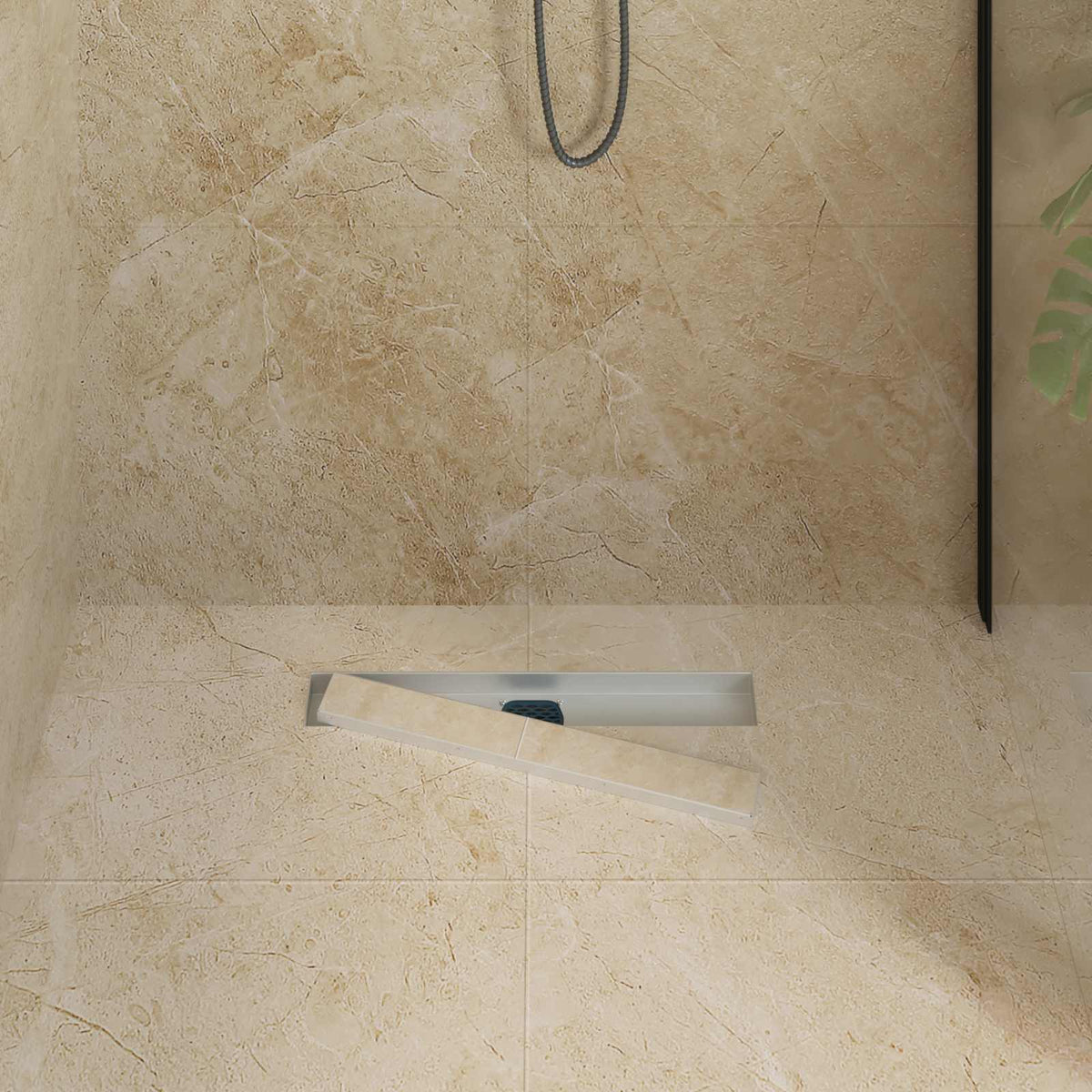 Vidaxx Duschrinne 2-in-1 mit 360° Siphon Silber 54 x 11 x 9,5 cm