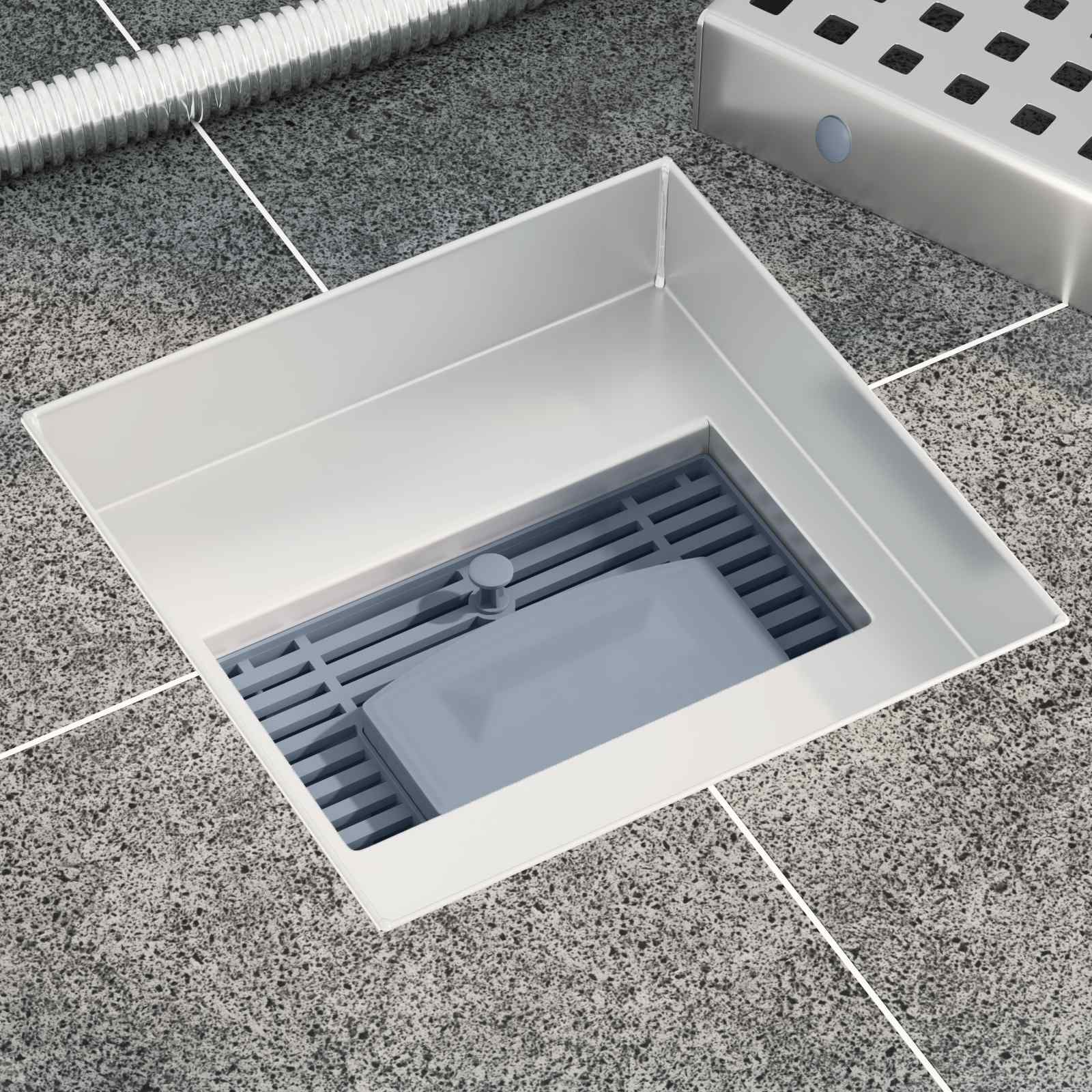 Vidaxxl Dot Duschrinne Silber 15 x 15 cm Edelstahl 304