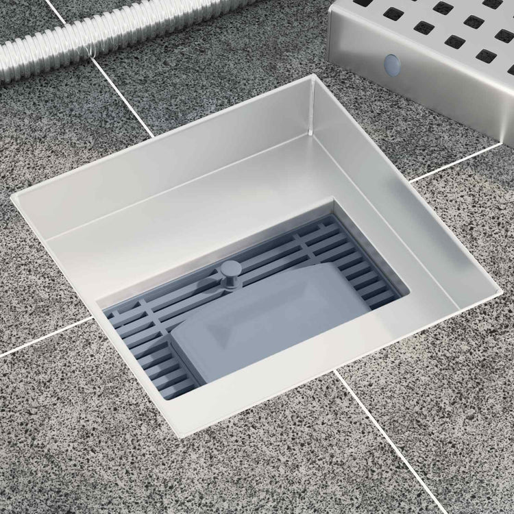 Vidaxxl Dot Duschrinne Silber 15 x 15 cm Edelstahl 304