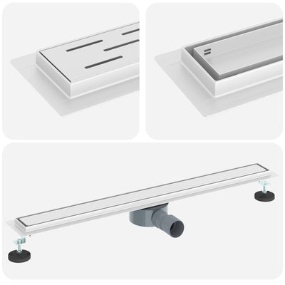 Vidaxx Duschrinne 2-in-1 mit 360° Siphon Silber 80 cm