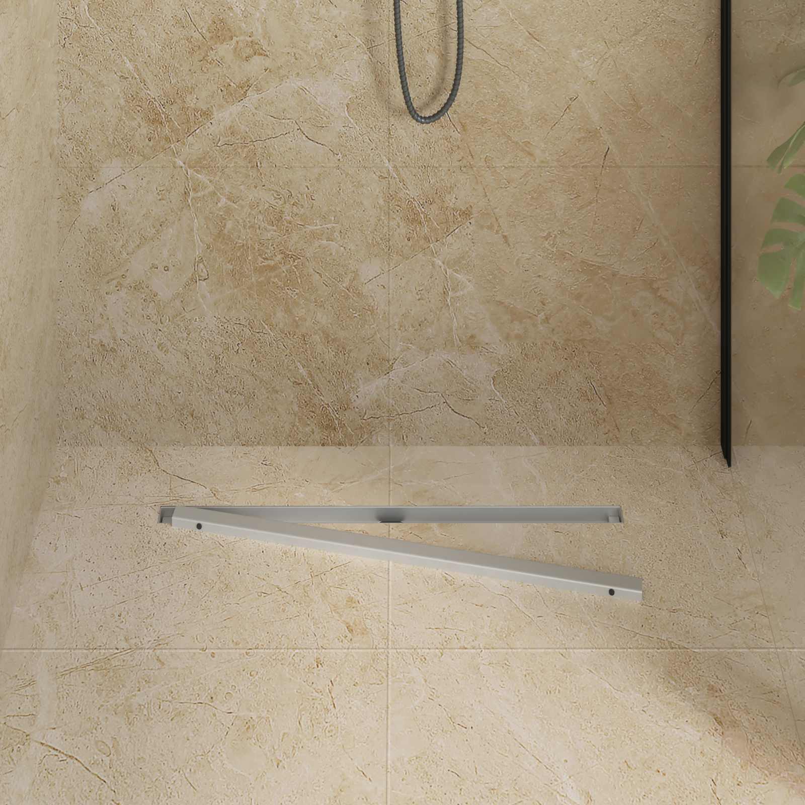 VidaXL 360° Duschrinne mit schlankem Modell Silber 70 cm