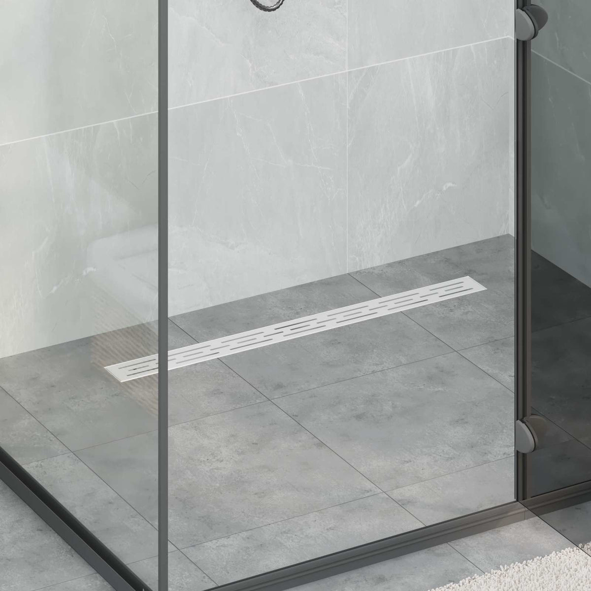 Vidaxx Duschrinne Glasabdeckung mit 360° Siphon Silber 80 cm