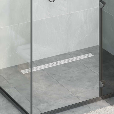 Vidaxx Duschrinne Glasabdeckung mit 360° Siphon Silber 80 cm
