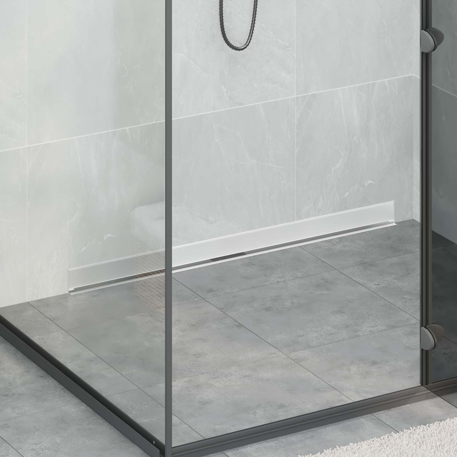 Vidaxxl wandmontierter Duschablauf Silber 100 cm Edelstahl 304