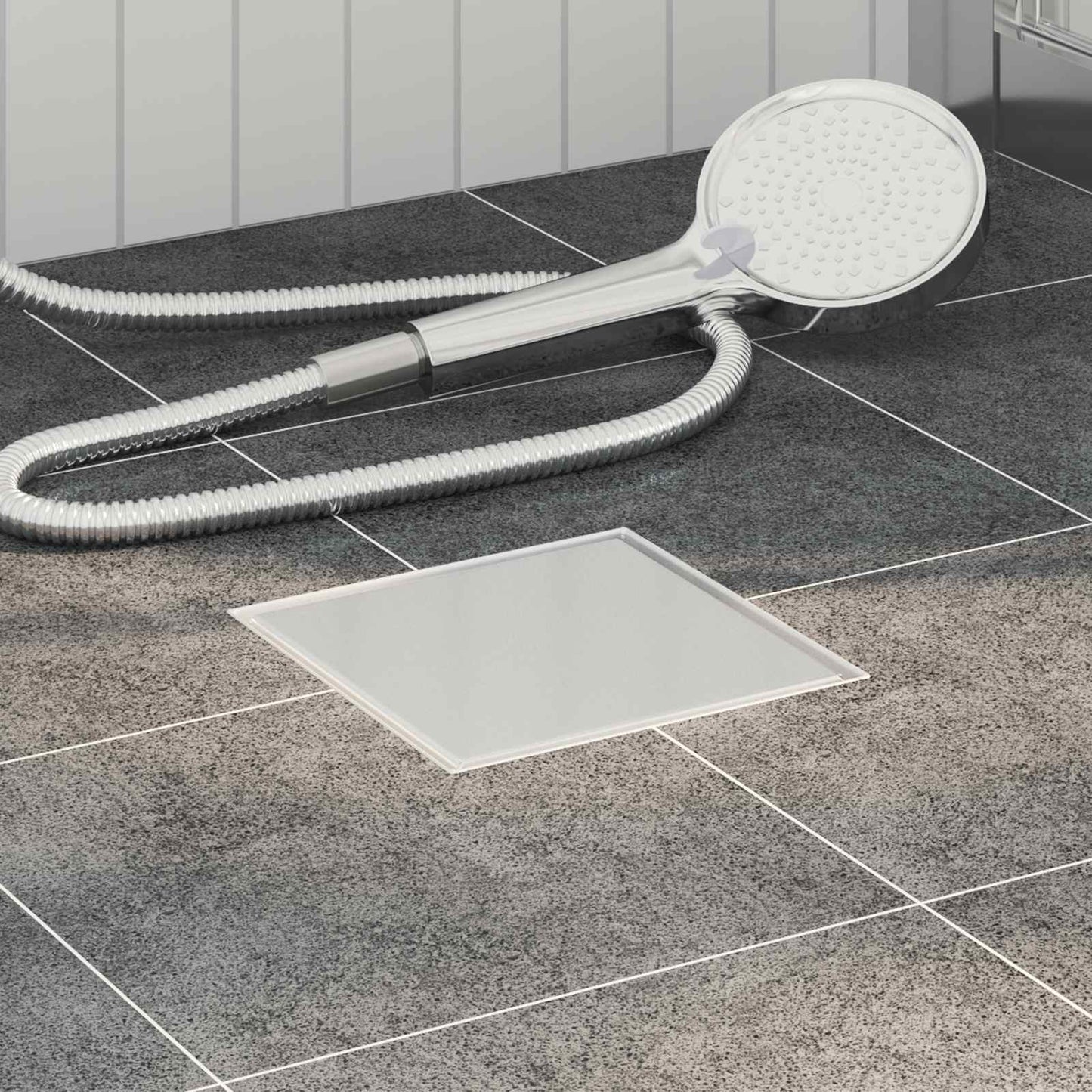 Vidaxx 2 in 1 Duschrinne Silber 20 x 20 cm Edelstahl 304