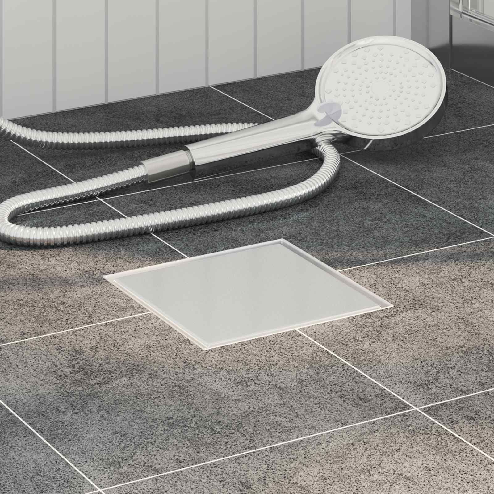 Vidaxx 2 in 1 Duschrinne Silber 20 x 20 cm Edelstahl 304
