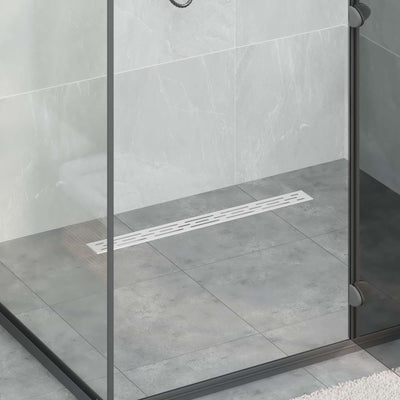 Vidaxx Duschrinne mit Liniendesign Silber 80 cm Edelstahl 304