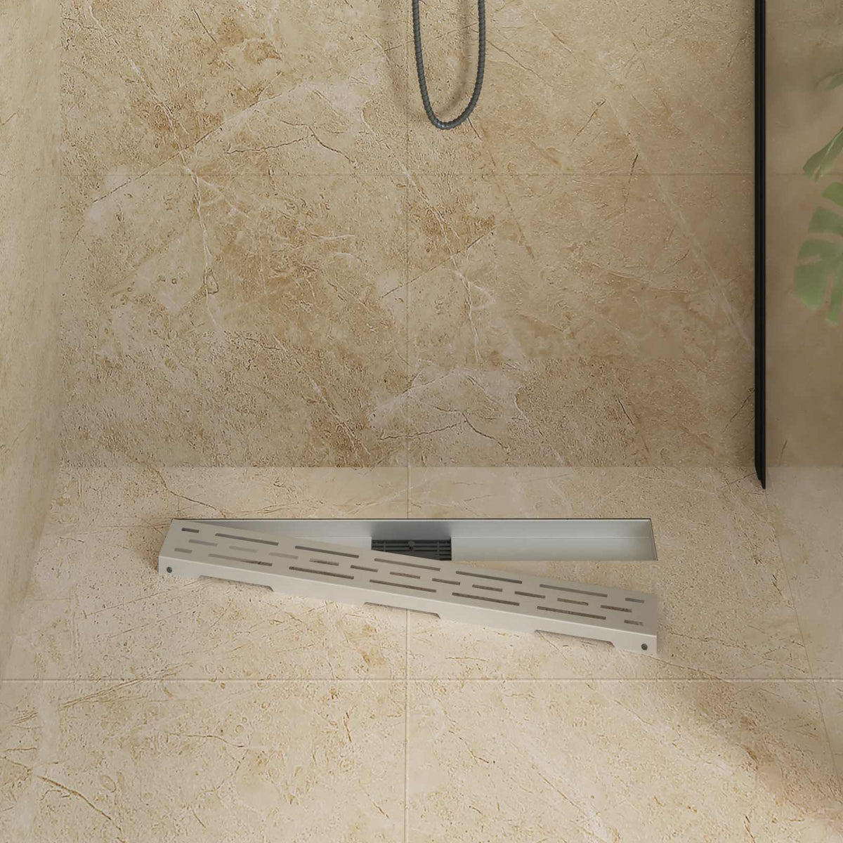Vidaxx Duschrinne mit Liniendesign Silber 80 cm Edelstahl 304