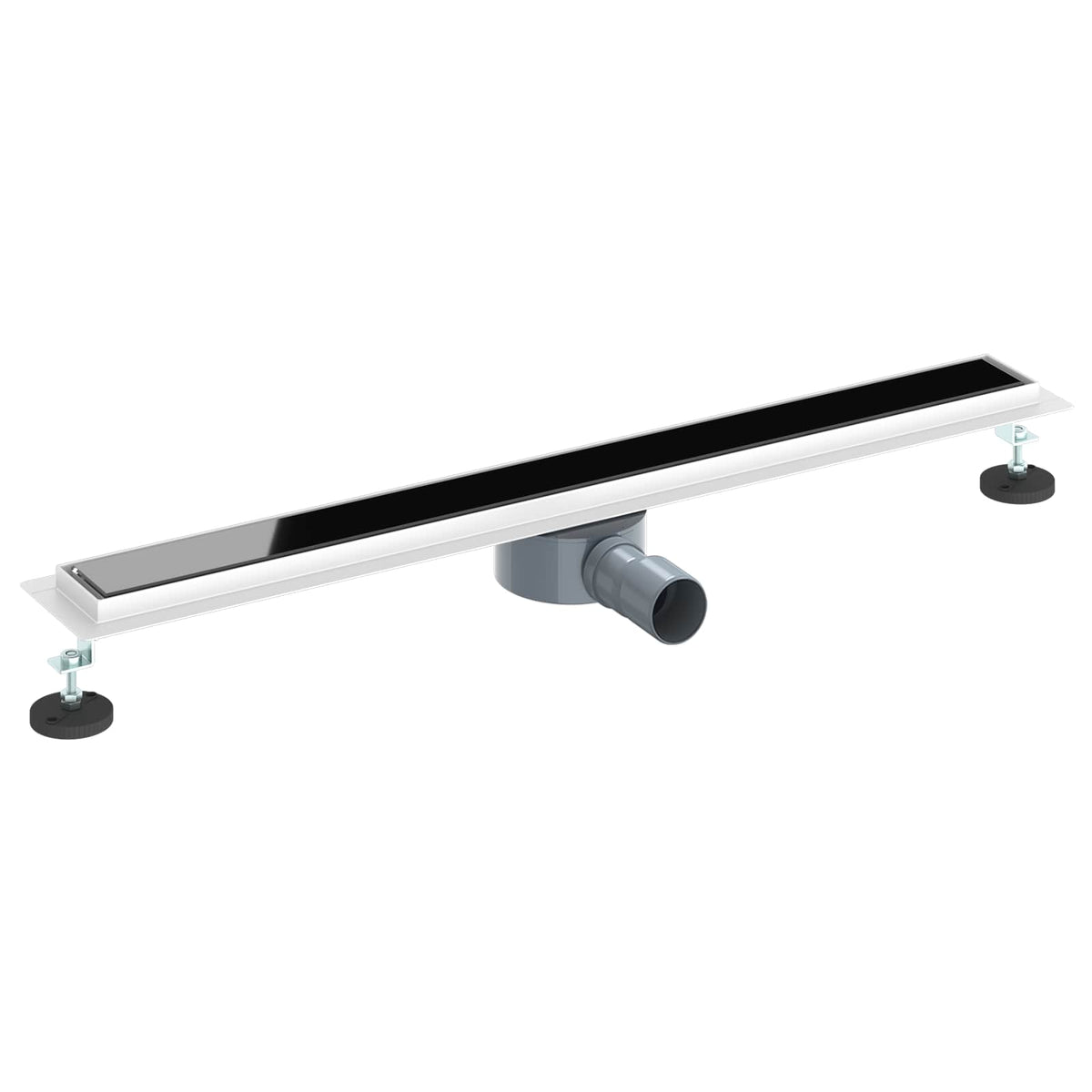 Vidaxx Duschrinne Glasabdeckung mit 360° Siphon Schwarz 80 cm