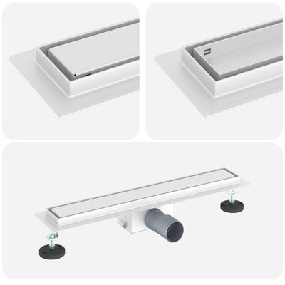 VidaXL 2 in 1 Duschablauf Silber 50 cm Edelstahl 304