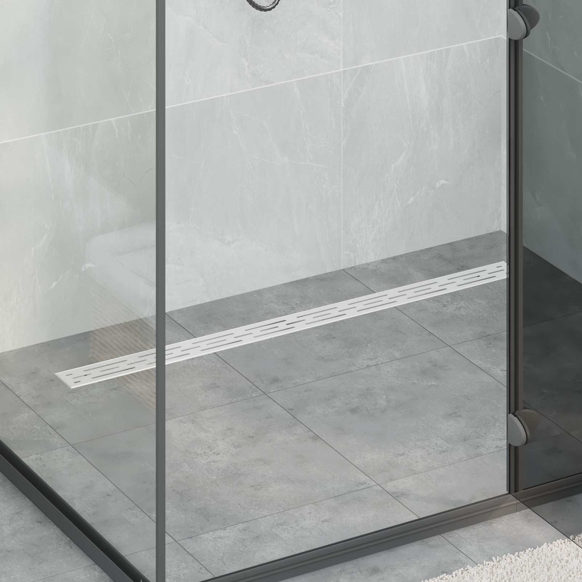 Vidaxx Duschrinne Glasabdeckung mit 360° Siphon Silber 100 cm