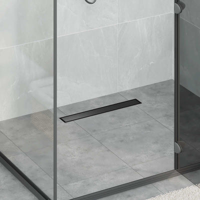 Vidaxx 2 in 1 Duschrinne schwarz 50 cm Edelstahl 304