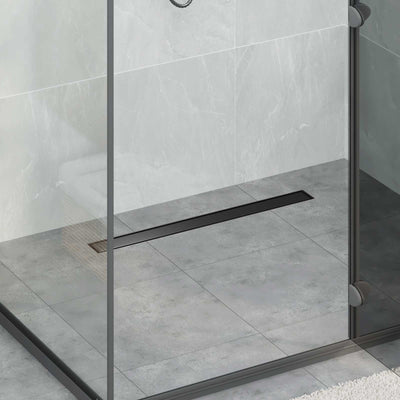 Vidaxx 2 in 1 Duschrinne schwarz 80 cm Edelstahl 304