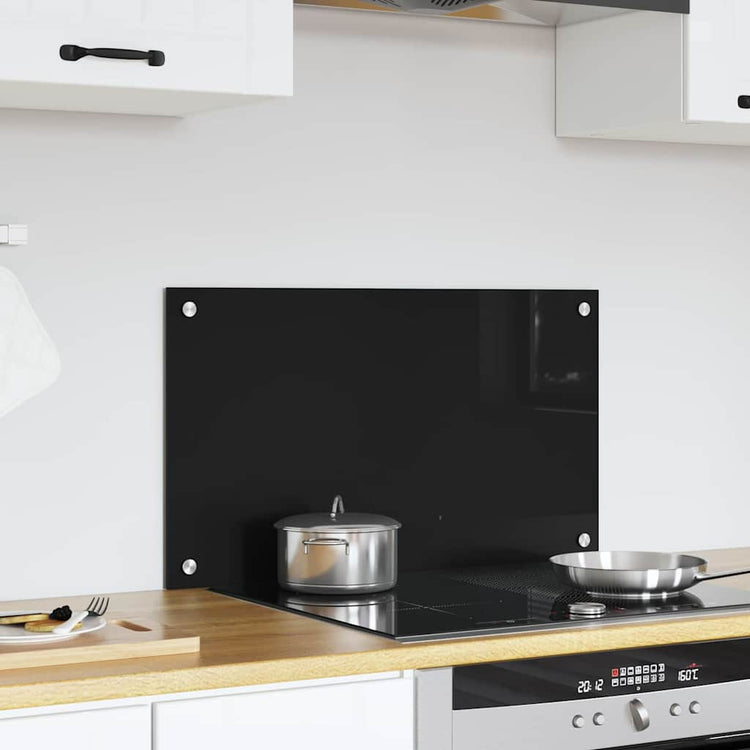 Vidaxx Küchenrückwand Schwarz 70 x 40 cm Hartglas