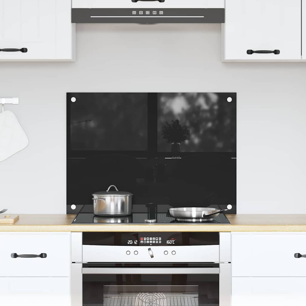 VidaXL Küchenrückwand Schwarz 70 x 50 cm Hartglas