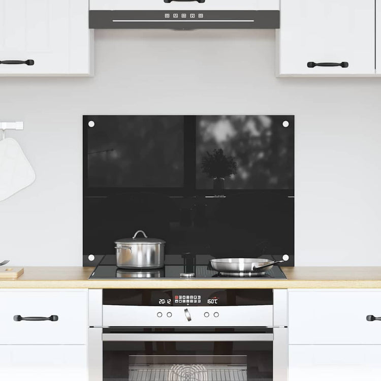 VidaXL Küchenrückwand Schwarz 70 x 50 cm Hartglas