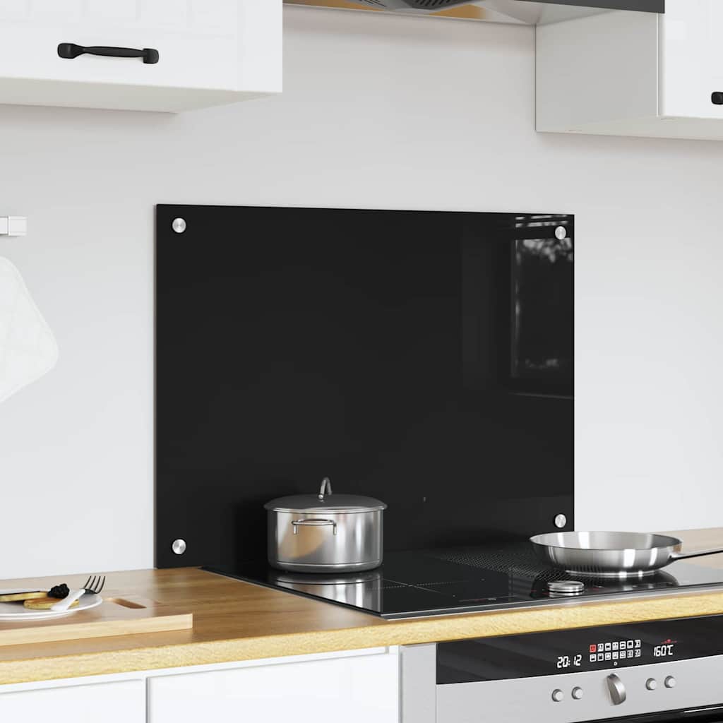 VidaXL Küchenrückwand Schwarz 70 x 50 cm Hartglas