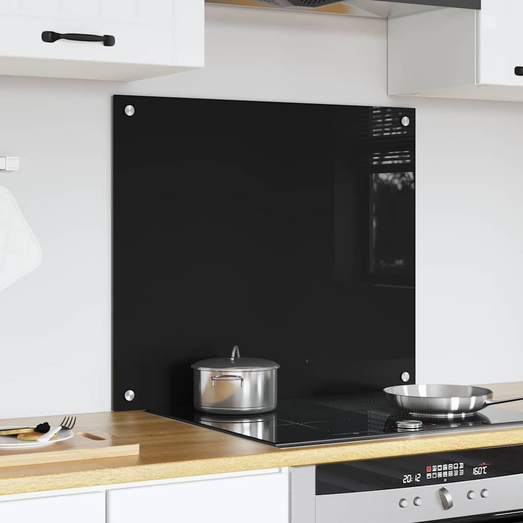 Vidaxx Küchenrückwand Schwarz 70 x 60 cm Hartglas