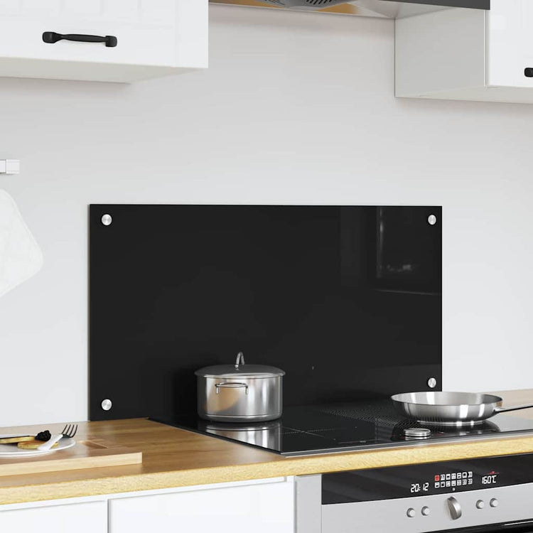 VidaXL Küchenrückwand Schwarz 80 x 40 cm Hartglas