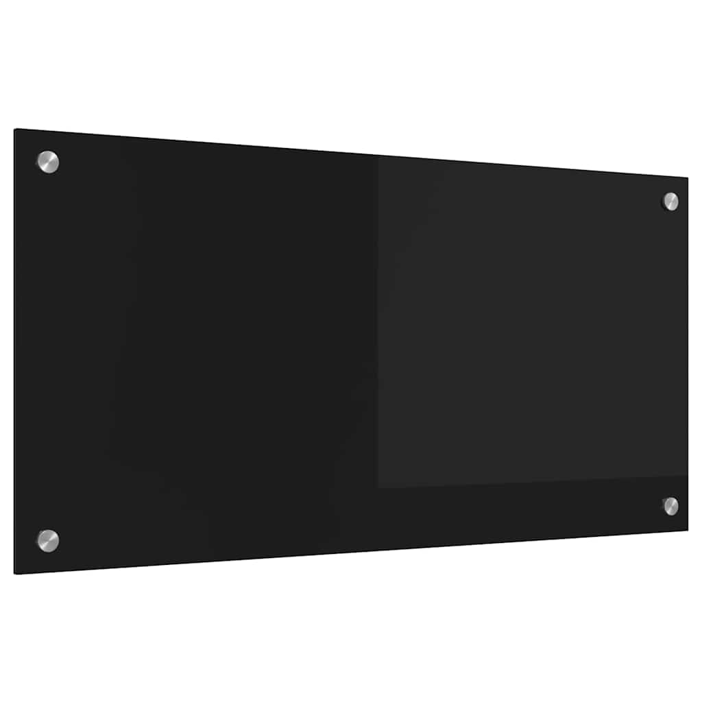 VidaXL Küchenrückwand Schwarz 80 x 40 cm Hartglas